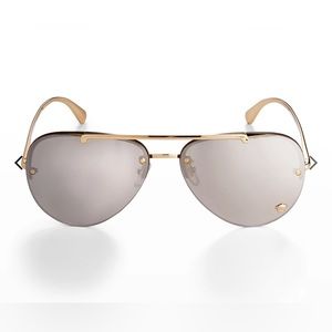 Versace Men's Rimless Metal Aviator Sunglasses